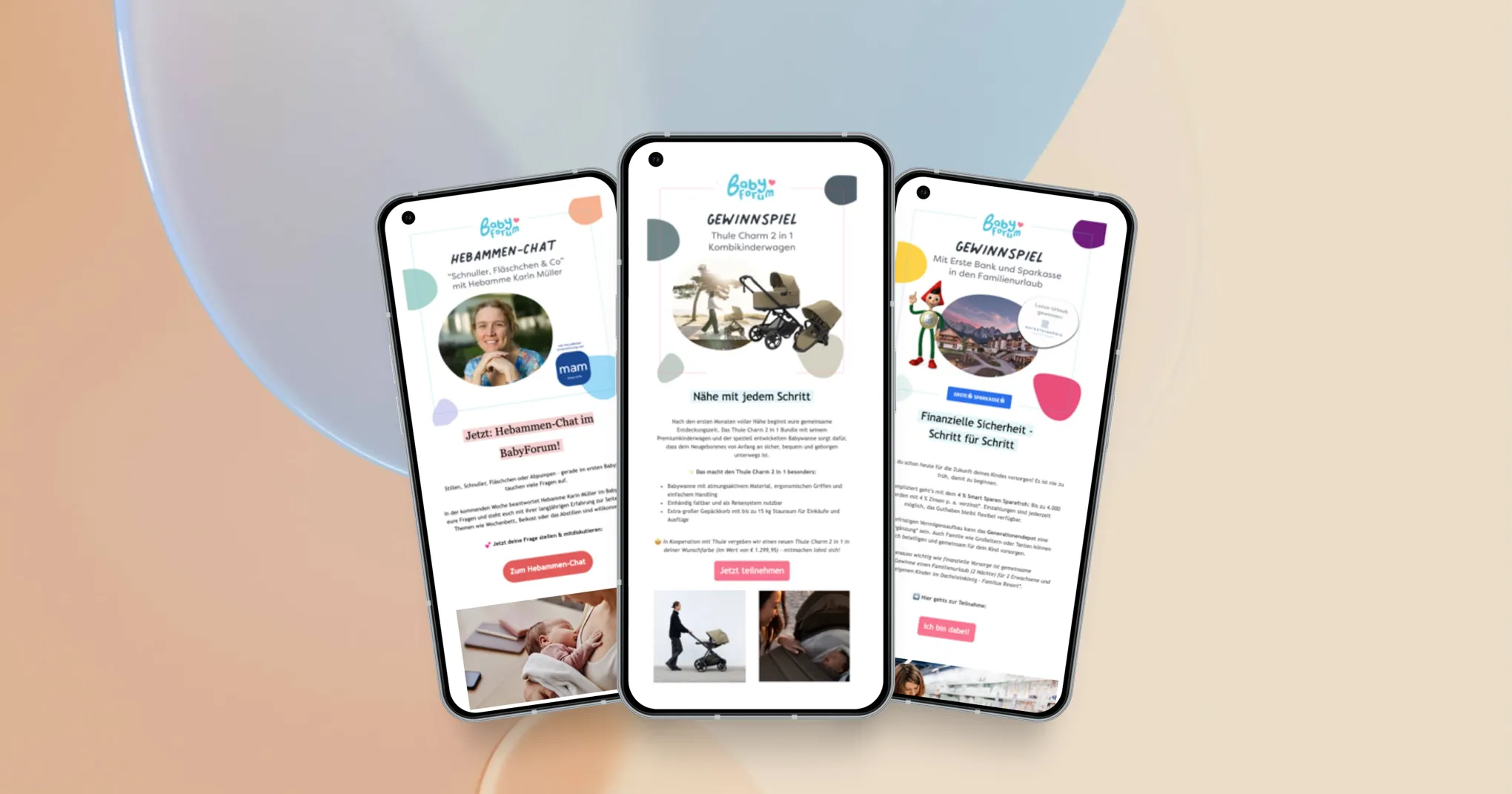 Darstellung eines Babyforum.at Newsletters